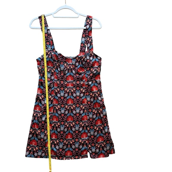Free People Black and Red Floral Sasha Mini Dress Size M Boho Cottagecore - Picture 8 of 15
